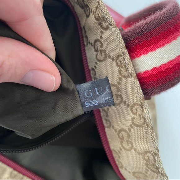 Authentic Gucci GG Monogram Medium Web Handle Bucket Tote - Picture 9 of 16